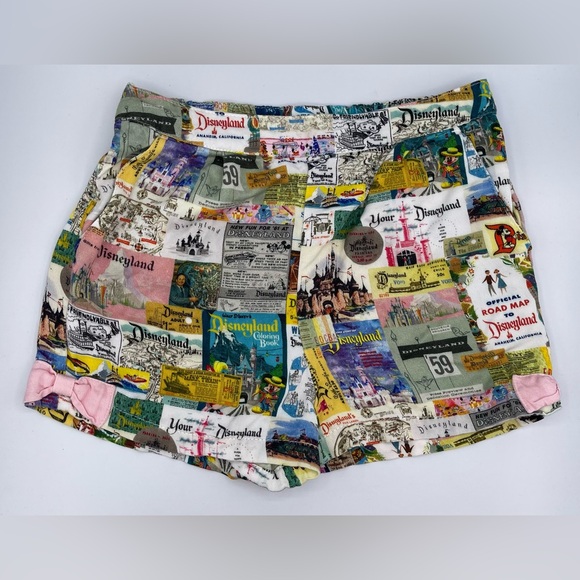 Disneyland Eras Shorts Disney 100 All Over Print Pockets Girl’s 5/6 Youth NWOT - Picture 1 of 10